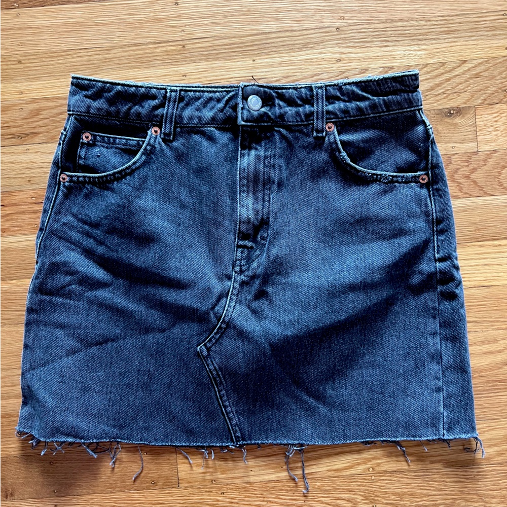 Top Shop black denim mini skirt NWT